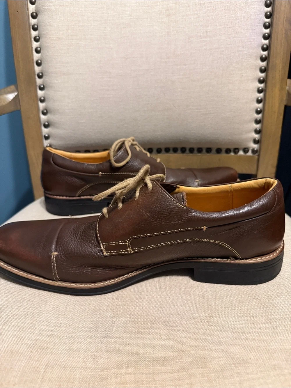 Sandro Moscoloni Men's Dark Brown Leather Derby Dress Shoes Size 12